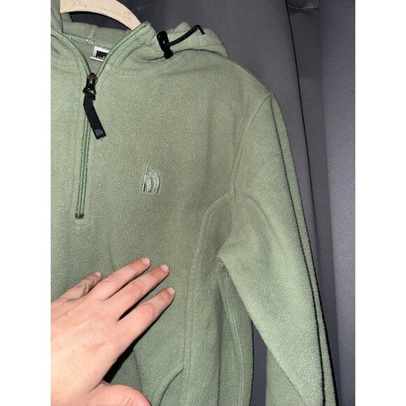 Women’s north face hooded fleece jacket medium green - Picture 3 of 4